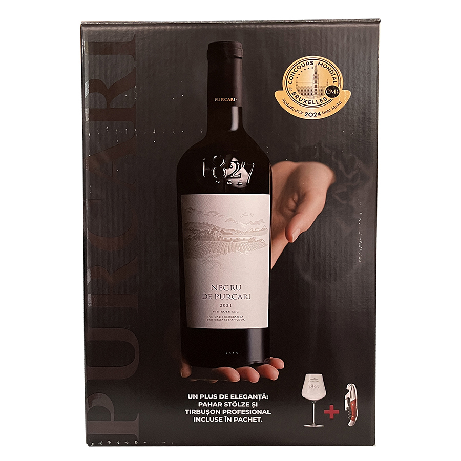 Confezione regalo Negru de Purcari con Tirabuscion Cavatappi e Calice - immagine 3