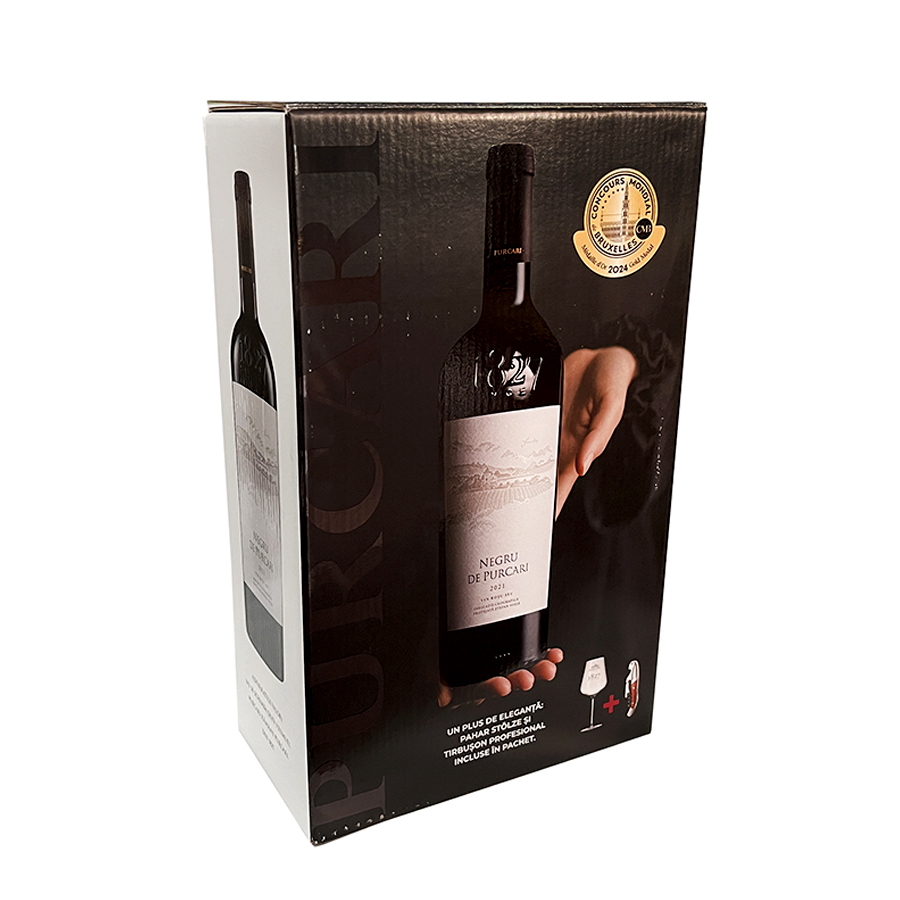 Confezione regalo Negru de Purcari con Tirabuscion Cavatappi e Calice - immagine 4